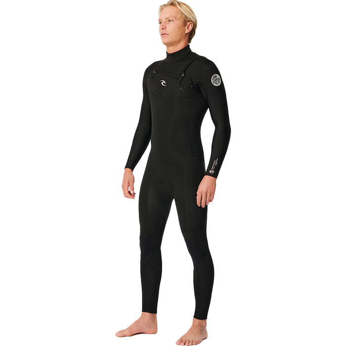 2024 Rip Curl Hombres Dawn Patrol Performance 4/3mm Chest Zip Neopreno 15DMFS - Black